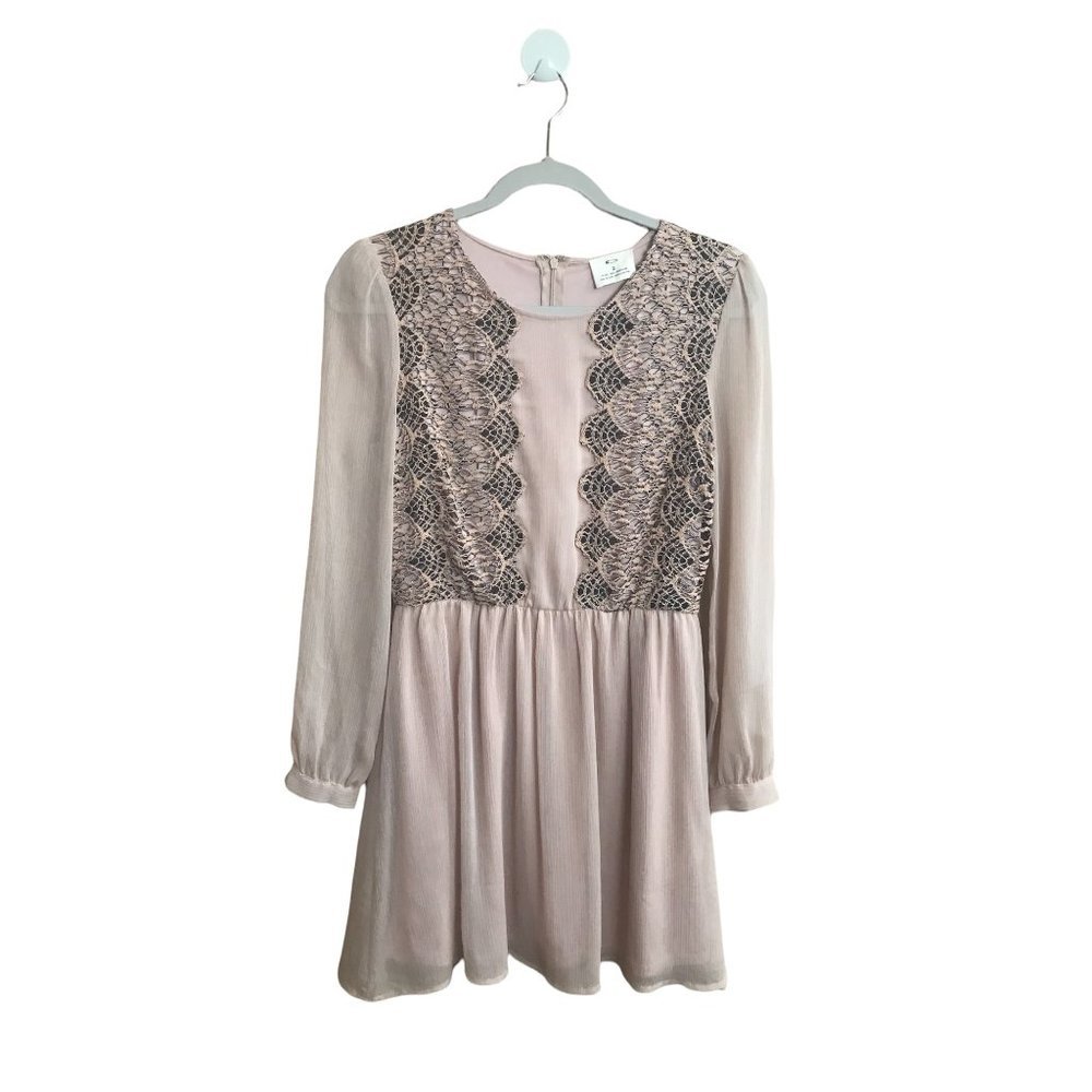 Urban Outfitters Pins & Needles Dress Women Sz 2 Blush Pink Lace‎ Detail